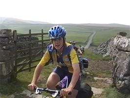 Gavin enters the gated track at Malham Moor
